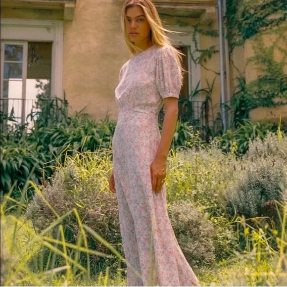 Faithfull the Brand | Dresses | Faithful The Brand Beline Midi Dress 8 Pink  Vionette Floral Pastel Wedding | Poshmark